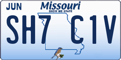 MO license plate SH7C1V