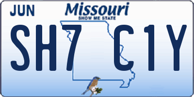 MO license plate SH7C1Y