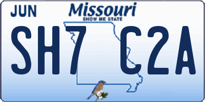 MO license plate SH7C2A