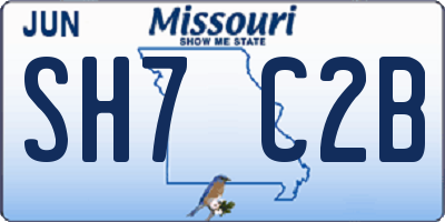 MO license plate SH7C2B