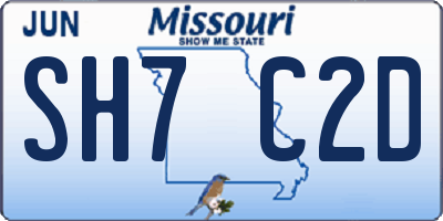 MO license plate SH7C2D