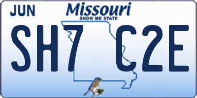 MO license plate SH7C2E