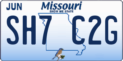 MO license plate SH7C2G