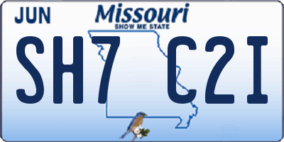 MO license plate SH7C2I