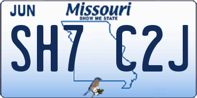 MO license plate SH7C2J