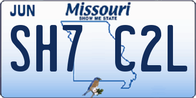 MO license plate SH7C2L