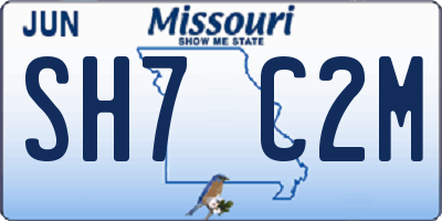 MO license plate SH7C2M
