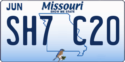 MO license plate SH7C2O