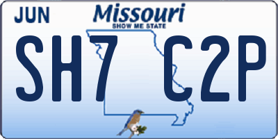MO license plate SH7C2P