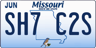 MO license plate SH7C2S