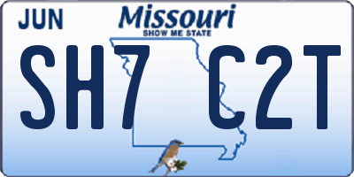 MO license plate SH7C2T