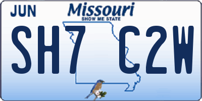 MO license plate SH7C2W