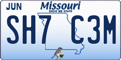 MO license plate SH7C3M