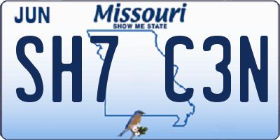MO license plate SH7C3N
