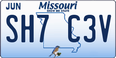 MO license plate SH7C3V