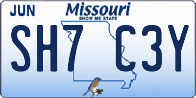 MO license plate SH7C3Y
