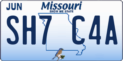 MO license plate SH7C4A