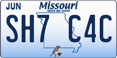 MO license plate SH7C4C