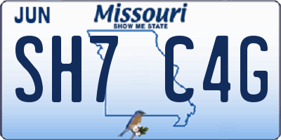 MO license plate SH7C4G