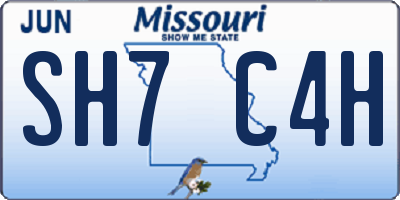 MO license plate SH7C4H