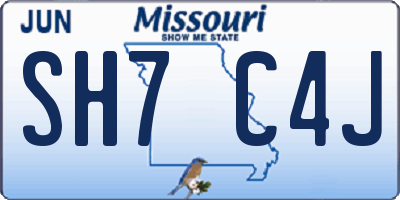 MO license plate SH7C4J