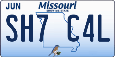 MO license plate SH7C4L