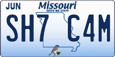 MO license plate SH7C4M