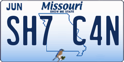 MO license plate SH7C4N