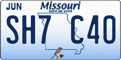 MO license plate SH7C4O