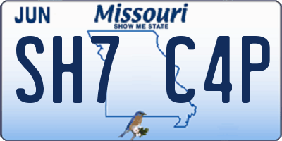 MO license plate SH7C4P