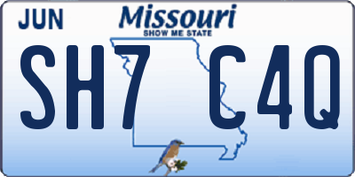 MO license plate SH7C4Q