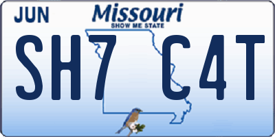 MO license plate SH7C4T