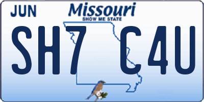 MO license plate SH7C4U