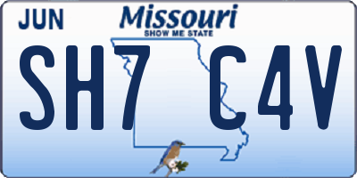 MO license plate SH7C4V