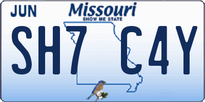 MO license plate SH7C4Y