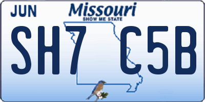MO license plate SH7C5B