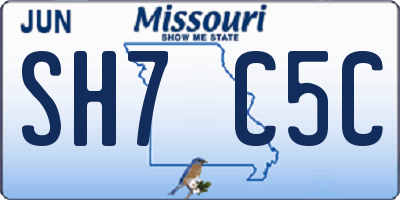 MO license plate SH7C5C