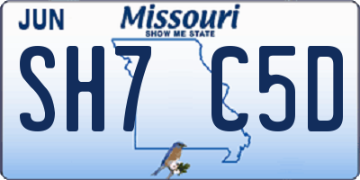 MO license plate SH7C5D