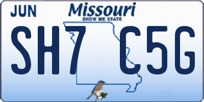 MO license plate SH7C5G