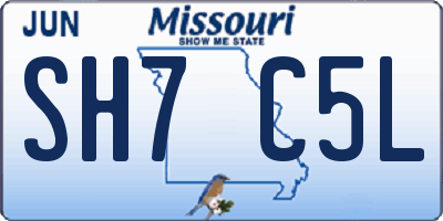 MO license plate SH7C5L