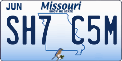 MO license plate SH7C5M