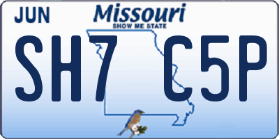 MO license plate SH7C5P