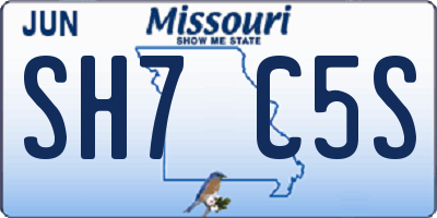 MO license plate SH7C5S