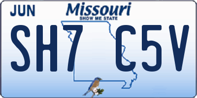 MO license plate SH7C5V