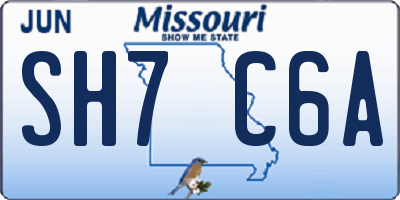 MO license plate SH7C6A