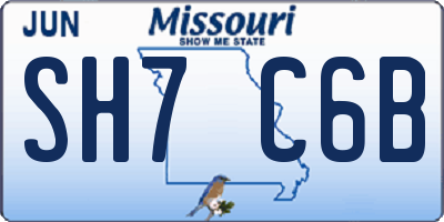 MO license plate SH7C6B