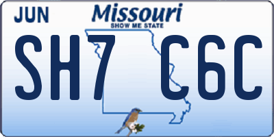 MO license plate SH7C6C