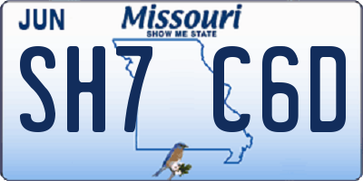 MO license plate SH7C6D