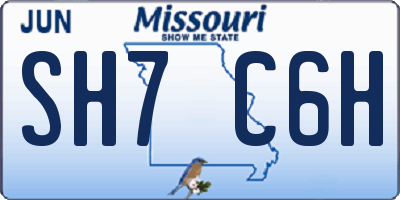 MO license plate SH7C6H