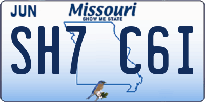 MO license plate SH7C6I